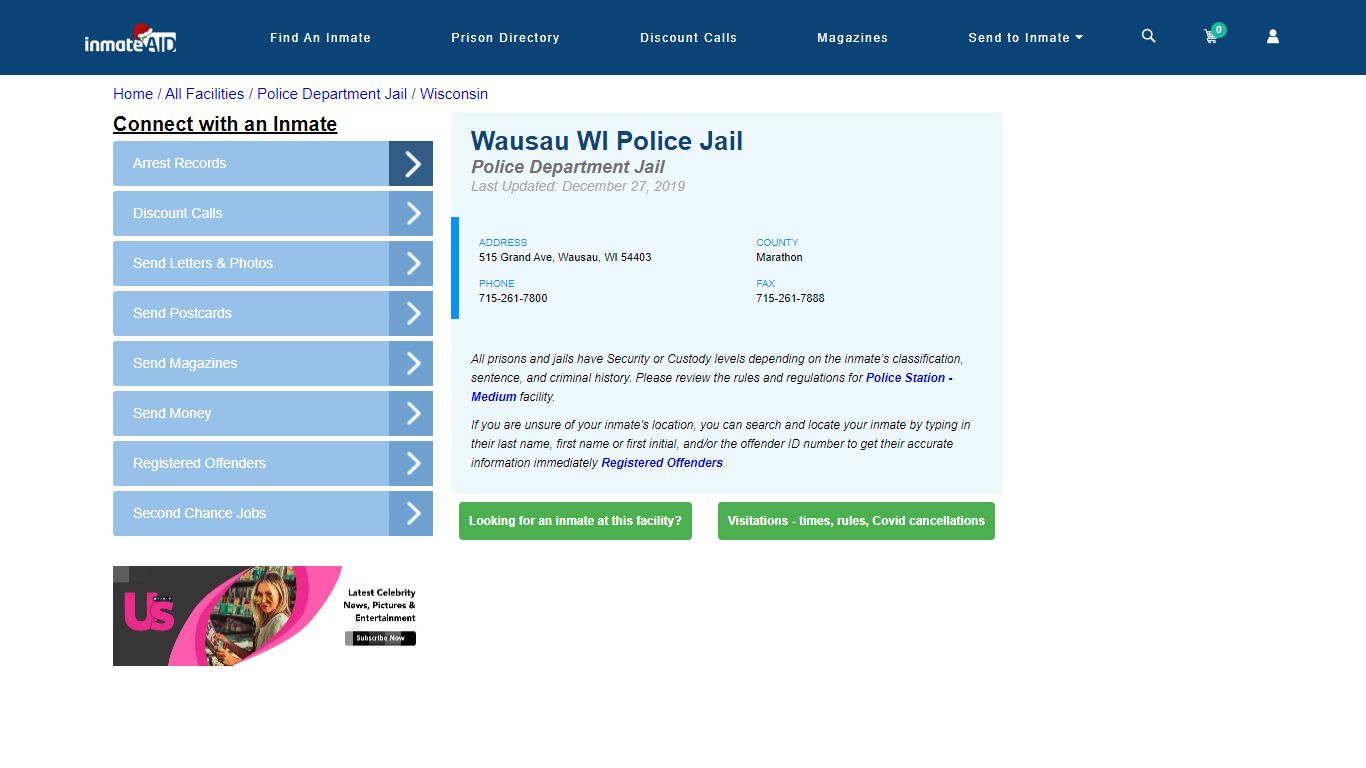 Wausau WI Police Jail & Inmate Search - Wausau, WI