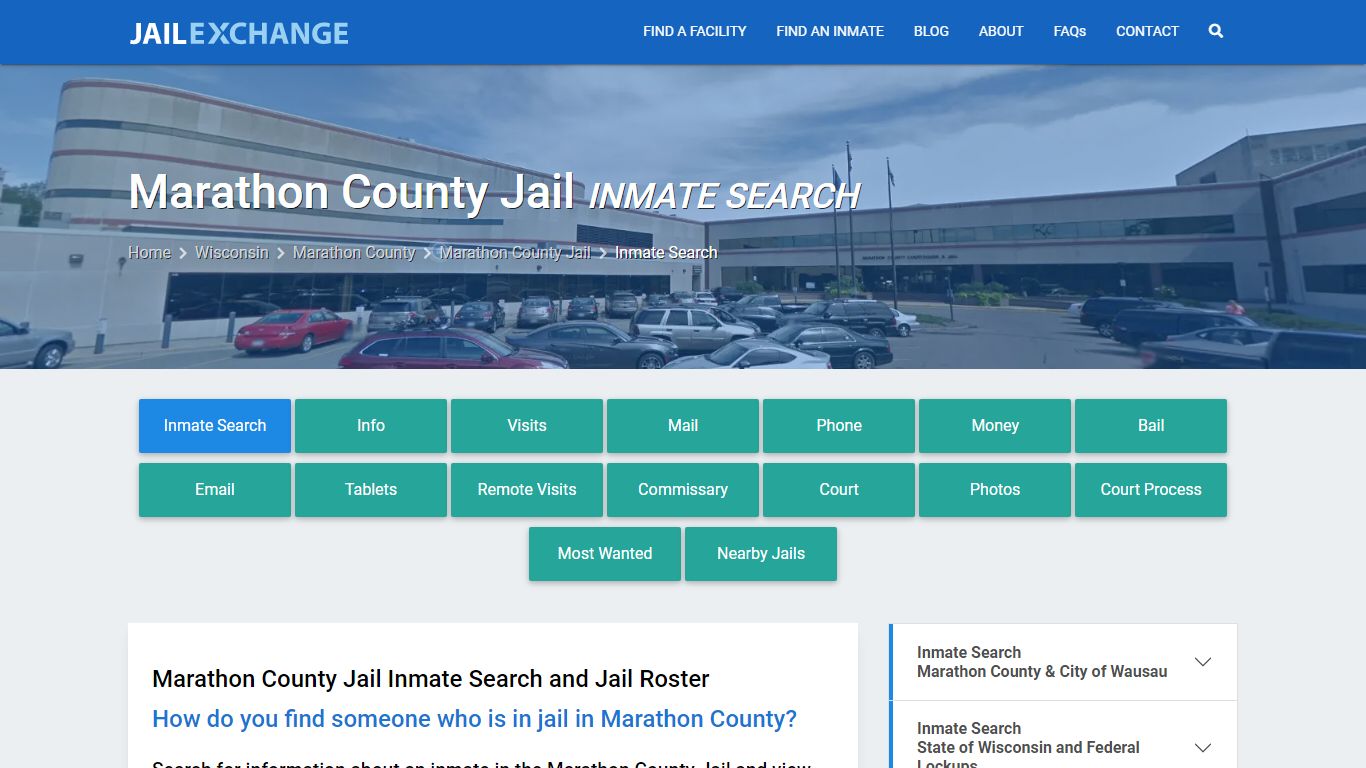 Marathon County Jail Inmate Search - Jail Exchange